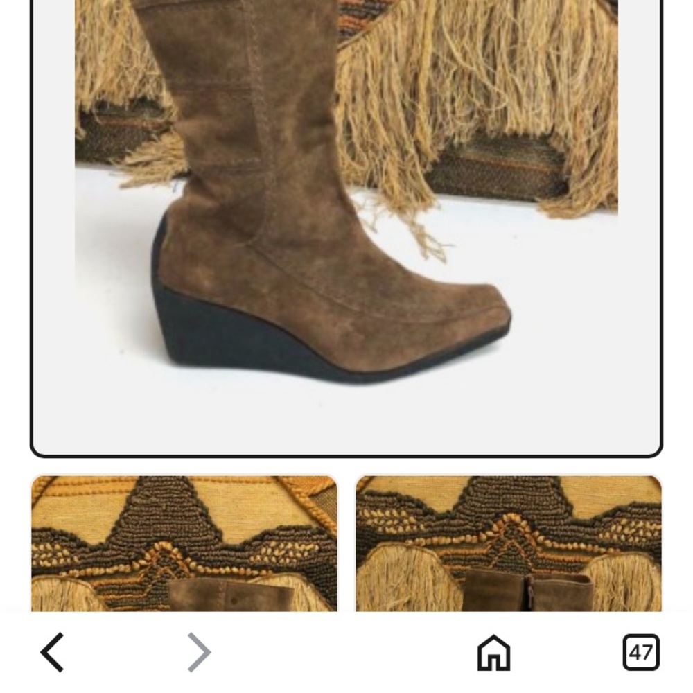Predictions Brown Suede Wedge Boots - Picture 6 of 8